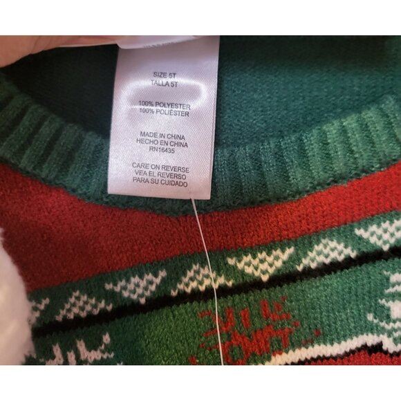 The Grinch Size 5T Sweater Plus Santa Hat Green & Red Long Sleeve, NWT - Picture 5 of 6